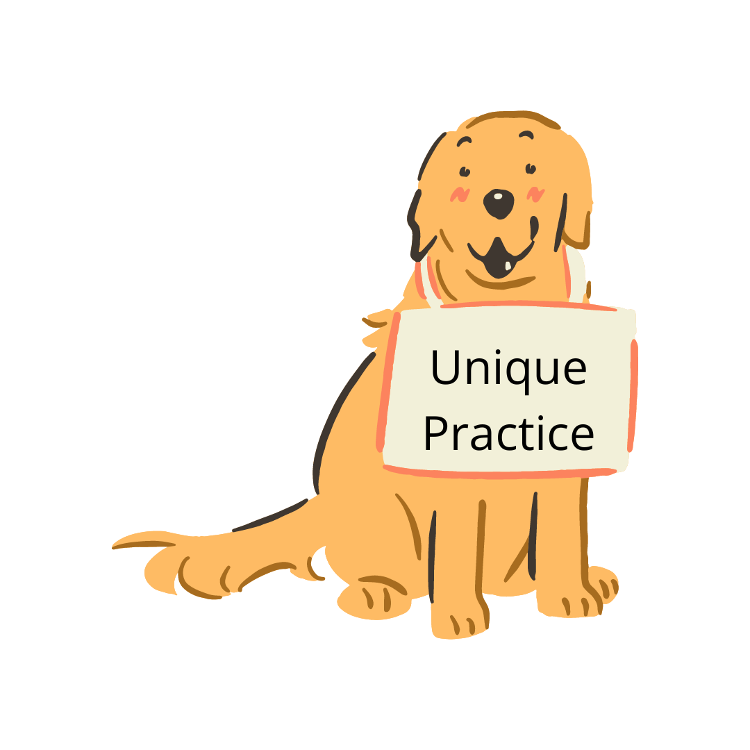 Golden with sign icon for unique practice