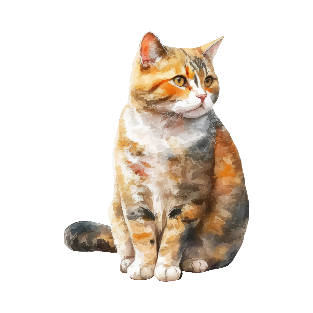 calico cat illustration