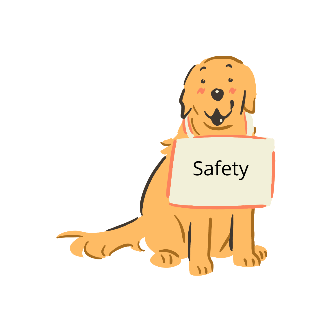 Golden with sign icon safety